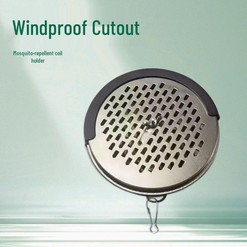 

Upgraded Windproof Mosquito Coil Holder with Lid and Ash Catcher - Hangable and Anti-Scald Design Standard Version with Keychain