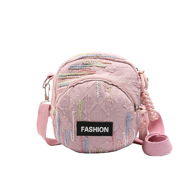 

Crossbody mobile phone bag women s 2025 new fashion small bag canvas bag trendy versatile vertical shoulder key change bag розовый