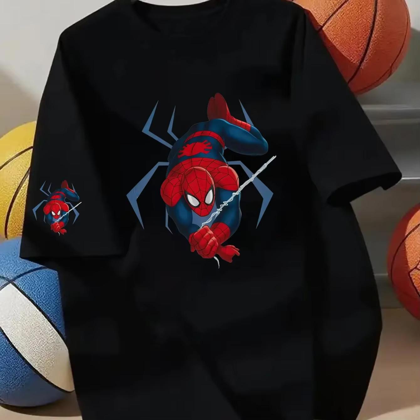 2026 new Marvel SpiderUnisex Tshirt  Pure cotton doublesided printed summer casual top S