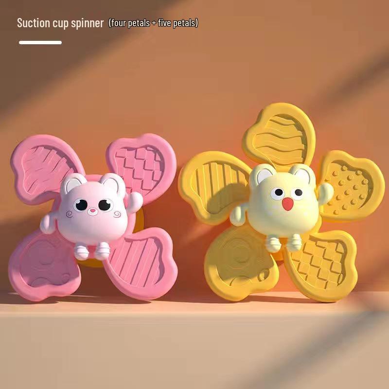 TikTok Trendy Baby Teething Suction Toy: Spinning Rattle for Dining Tables