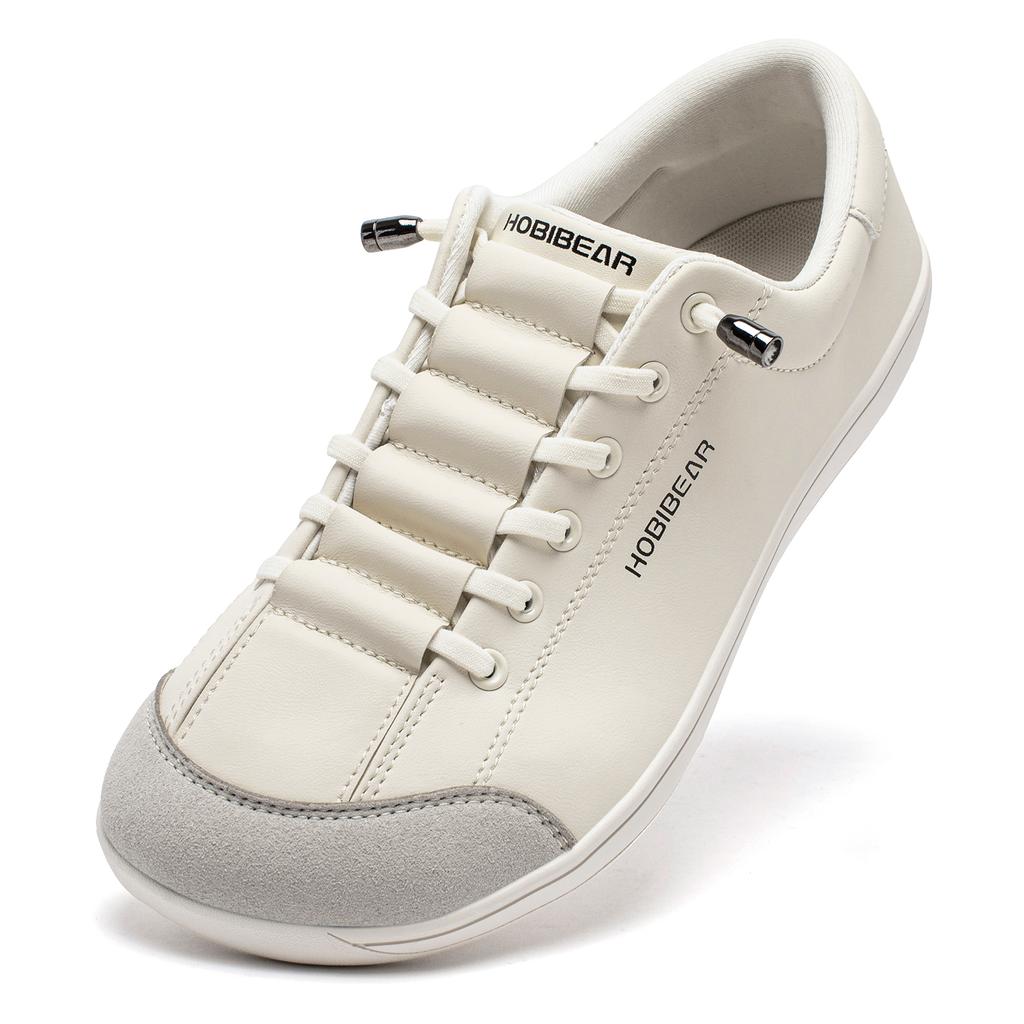 Unisex Barefoot Wide Toe Shoes Women Men Artificial Leather Minimalist Sneakers Adjustable Slip On Walking Shoes