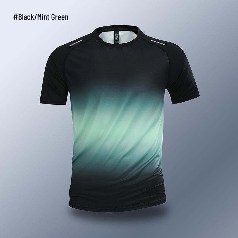 Men's Quick-Dry Tight-Fit Ice Silk Sports T-Shirt for Summer Running, Fitness, Basketball, and Cycling