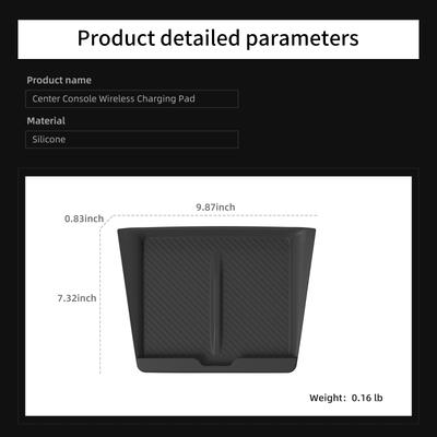 For Tesla Model Y Standard RWD 2025 Center Wireless Charging Pad Phone Non-slip Protective Mat Car Interior Accessories Black