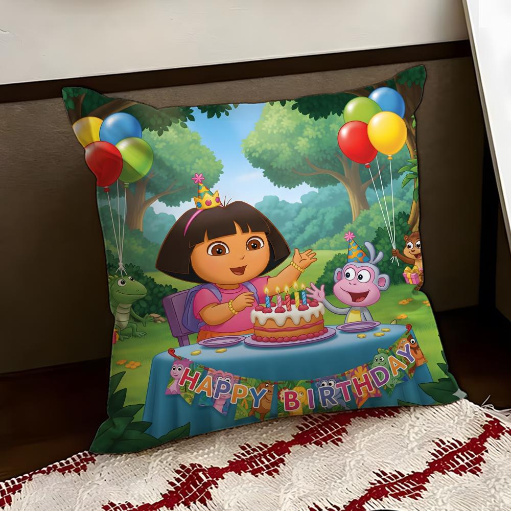 Anime cute DDora the EExplorer Cushion Cover Reversible Soft Durable Pillow Cover Home  Car MultiScene Use for Daily Comfort
