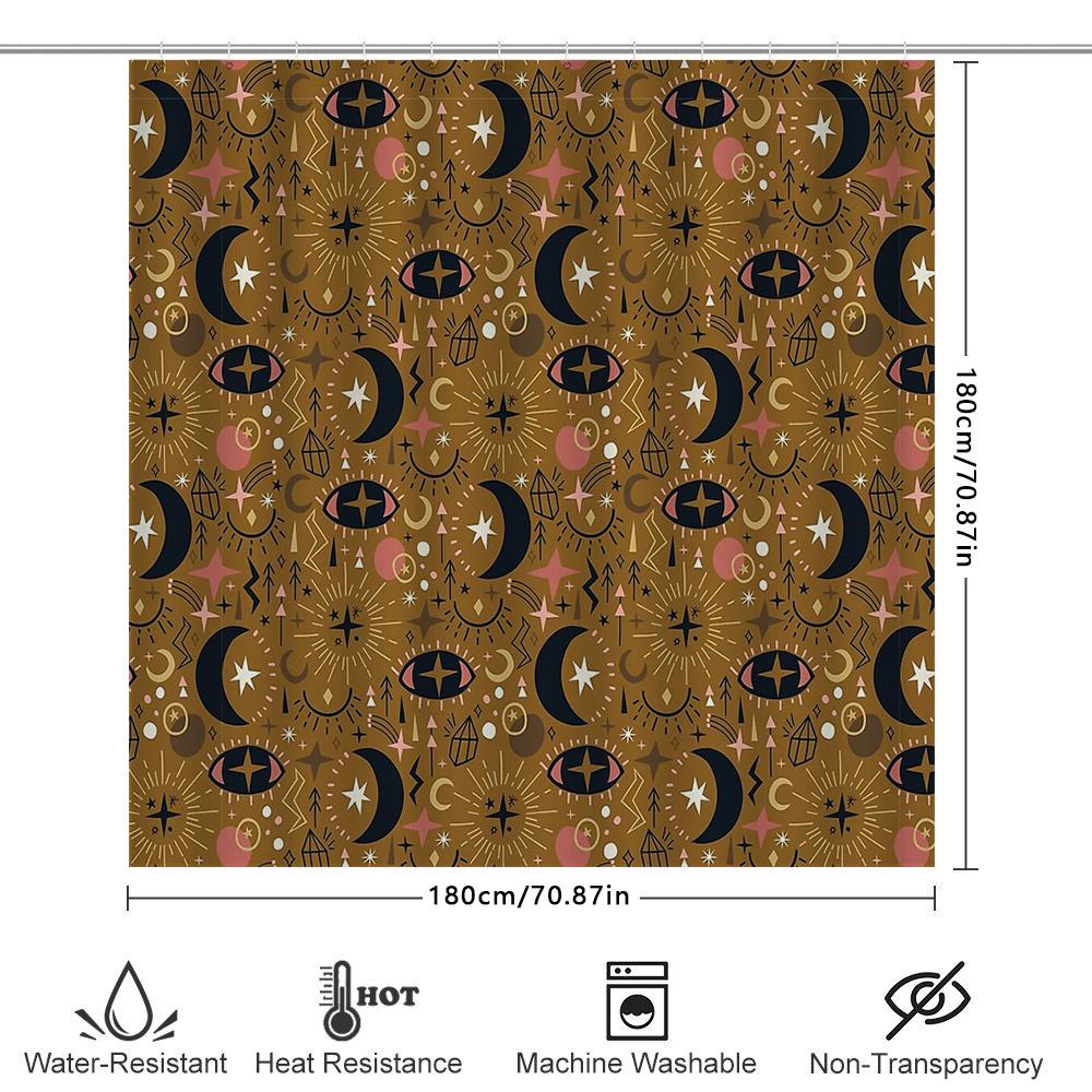 Boho Shower Curtain Set Modern Abstract Art Bathroom Decor Nature Landscape Pattern Farmhouse Home Textile Fabric