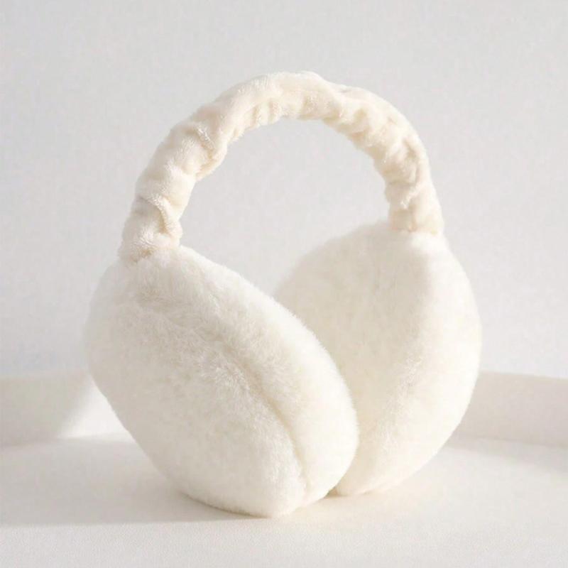 

1PC Unisex Solid Color Earmuffs - Soft Plush Ear Warmer, Foldable Ear Muffs, Comfortable Coldproof Earmuffs For Winter Outdoor Winter Accessories 1PCS белый