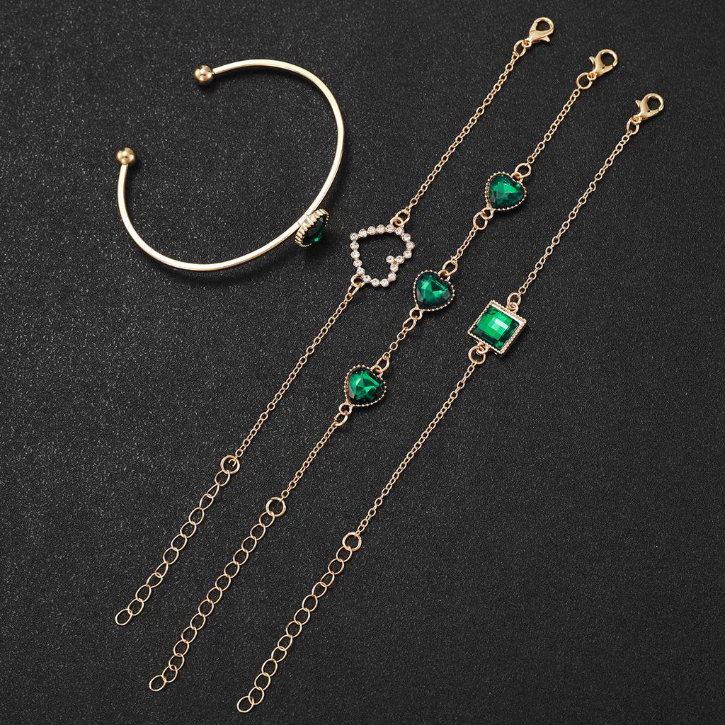 5 pièces/ensemble Montre Exquise de Luxe pour Femme Montre à Quartz Rétro Tendance Avec Ensemble Bracelet Cadeau pour Filles (Boîte non incluse)