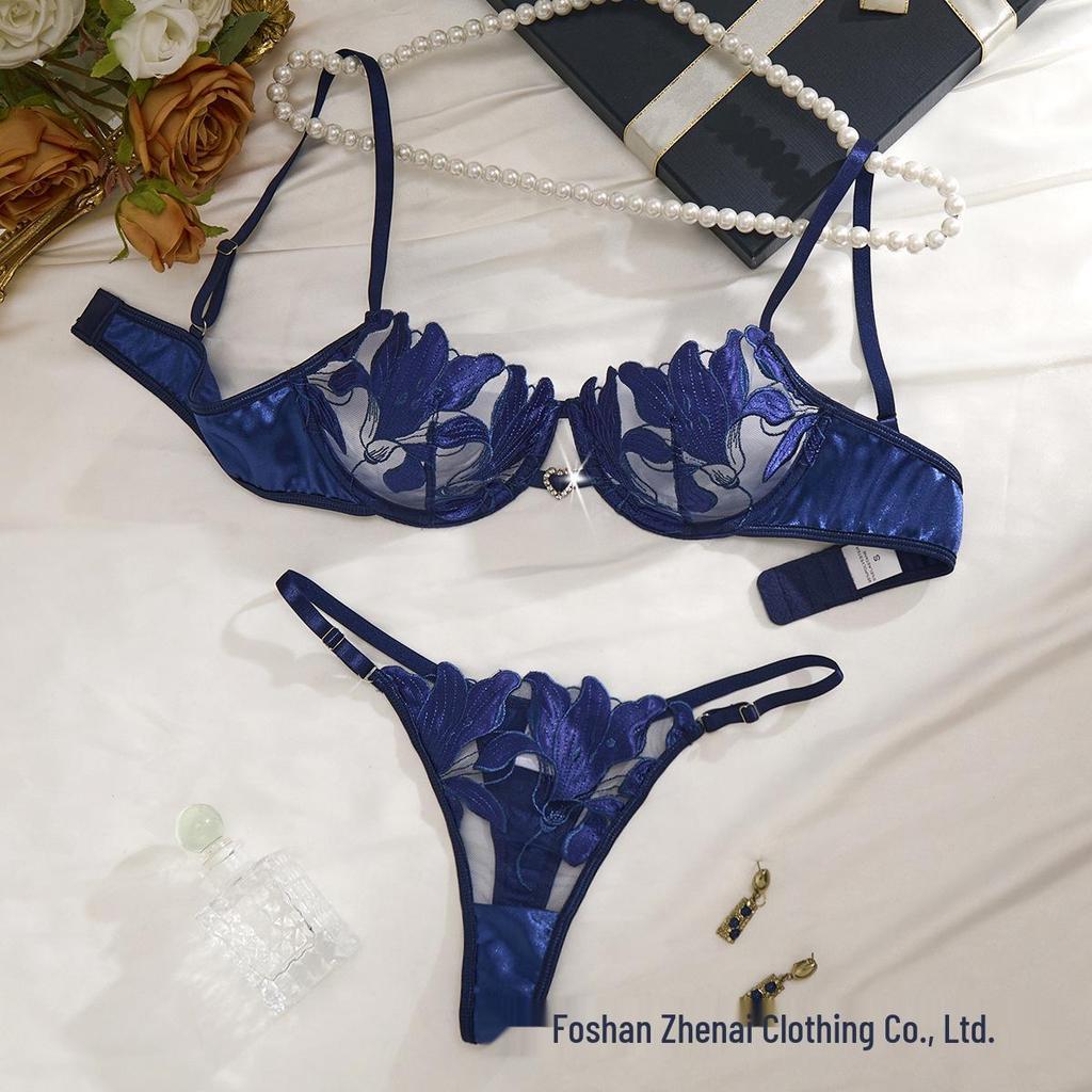 Ultra-Thin Sexy European & American Lingerie Set: Sensual Bra & Thong