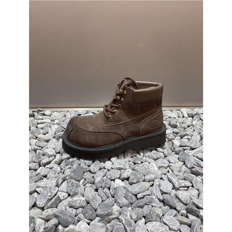 Martin boots autumn new bumblebee matte leather retro British style thick-soled light boots 38 коричневый