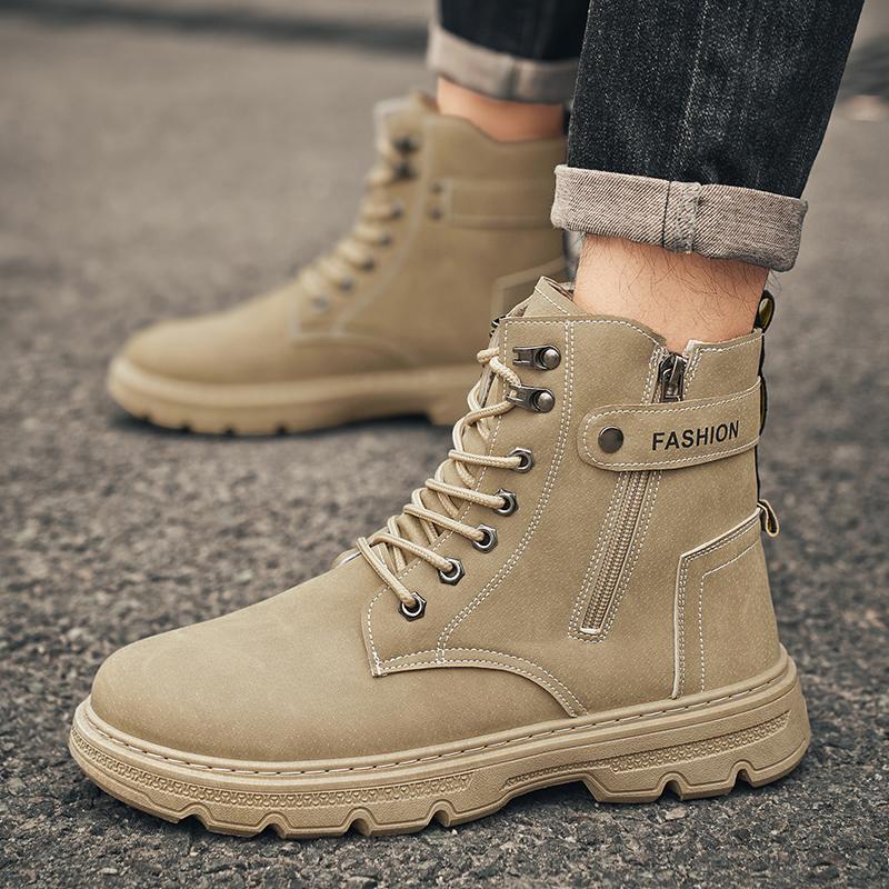 Men's British casual boots four season new soft-sole anti-slip high-top boots fashion youth outdoor comfort sports tooling boots