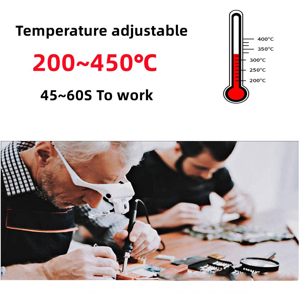 Adjustable Temperature Electric Soldering Iron 220V 60W Welding Solder Rework Station Heat Pencil Tips Repair Tool