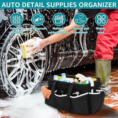 Bolsa de Ferramentas para Lavagem Detalhada de Carros Caixa de Limpeza Detalhada Bolsa Tote Multifuncional de Grande Capacidade Impermeável para Armazenamento de Ferramentas Automotivas