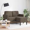 2 Seater Sofa with Chaise Longue L Shaped Dark Grey 125 cm Faux Leather