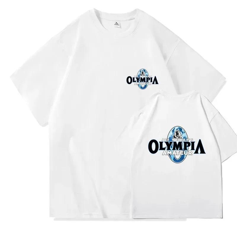 Summer 2025 OLYMPIA Men Gym Cotton Short Sleeve T Shirt Men Causal O-neck T-shirt Male High Quality Oversized Tees Tops Clothing