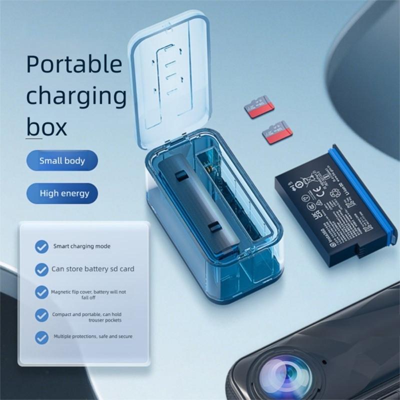 Fast Charging Magnetic Case Type C Port For 360 X5 Sports Cameras Featuring Double Power Indicators