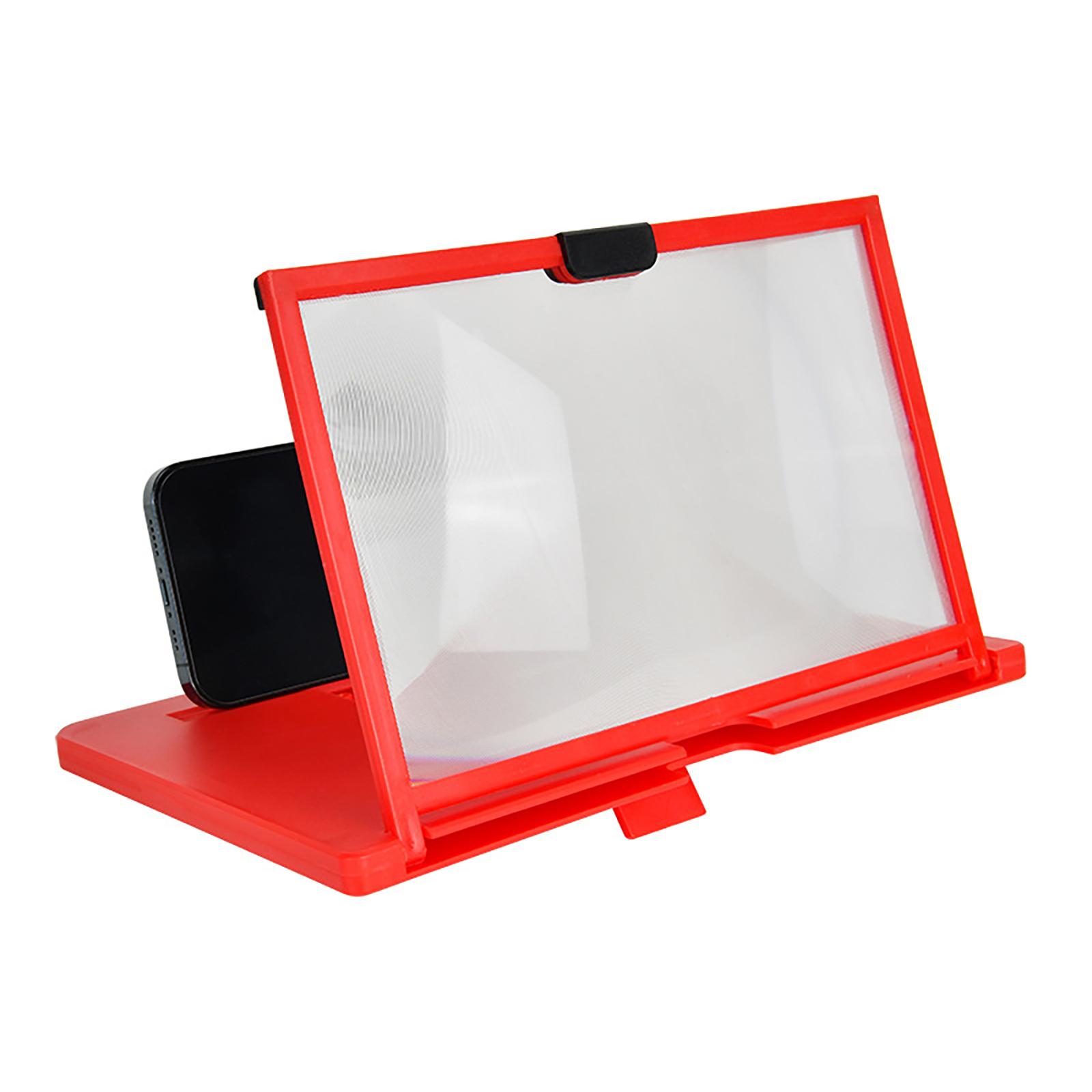 

Підставка для підсилювача екрану телефону 10 дюймів/12 дюймів, 3D-збільшувальна лупа, збільшувальне скло для екрану проектора, збільшувальне скло для фільмів, відеоігор 12 червоний