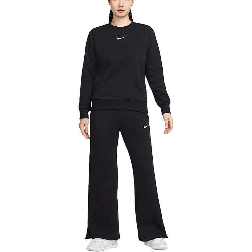 Nike Sportswear Phoenix Fleece Lined Crew Neck Athleisure Sweatshirt Women's Black/Sail White DQ5752-010