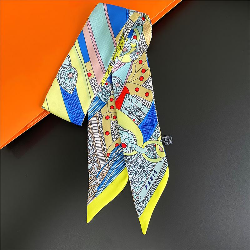 Bag Scarf Women Twill Silk Scarf Skinny Scarves Ladies Gem Belt  Design Wrist Towel Foulard  Neckerchief Headband