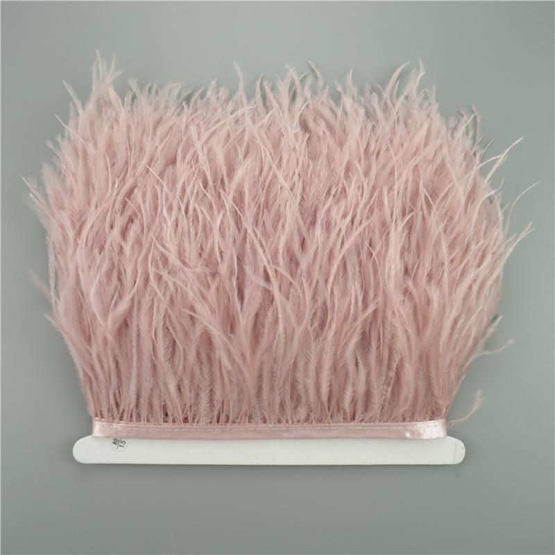 1Meter/Lot 10-15Cm Ostrich Feather Fringe Trim For Crafts Plumas Ribbon For Needlework And Handicrafts Feather Dress Accessories