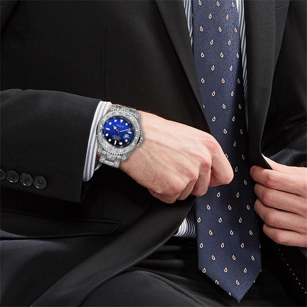 Casual and Fashionable Men Watch Retro Carved Business Quartz Watches Light Luxury Clocks Gifts Watches for Man