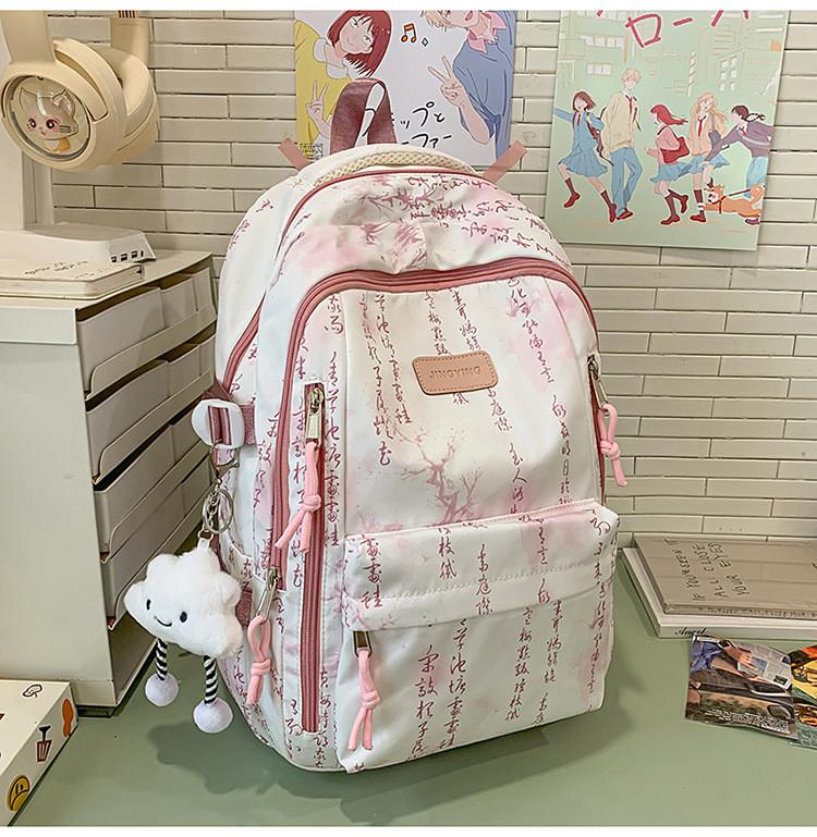 Art Backpack Student With Ink And Wash Print Designs For Teens Daily School Use