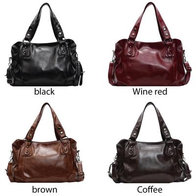 Womens PU Leather Tote Bag Large Capacity Shoulder Bag Messenger Bag Top Handlebag Hobo Bags for Travel