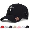 Men Sword Cross Embroidered Baseball Cap Outdoor Adjustable Sunscreen Leisure Hat Spring Autumn Travel Tourism Beach Vacation