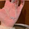 French Pearl Bow Neck Chain Feminine Sweet Temperament Super Fairy Beaded Necklace Popular Match