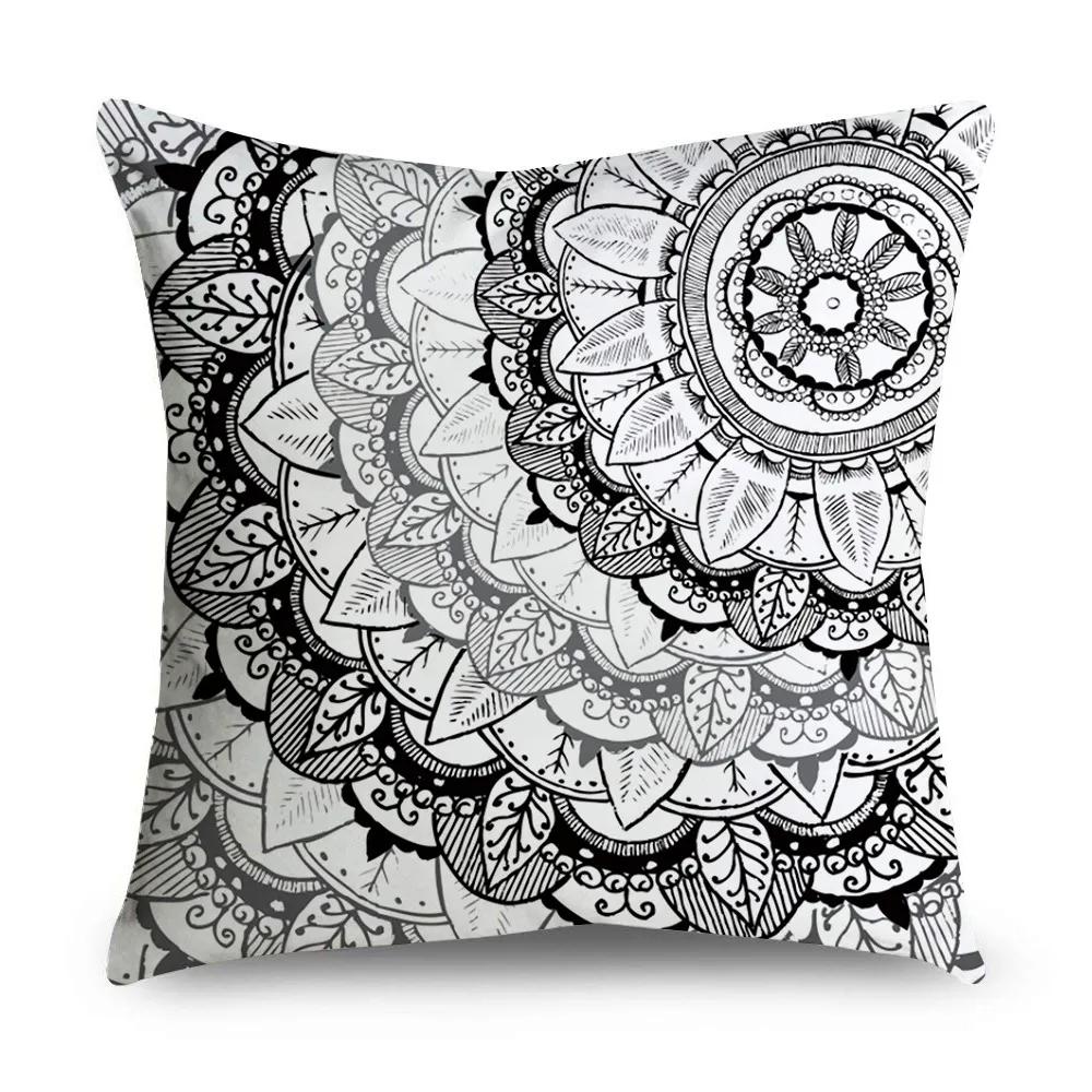 Dekorativer Mandala Kissenbezug 45 * 45cm Polyester Kissenbezug Heimdekoration Überwurf Böhmen Stuhl Sofa Kissenbezug