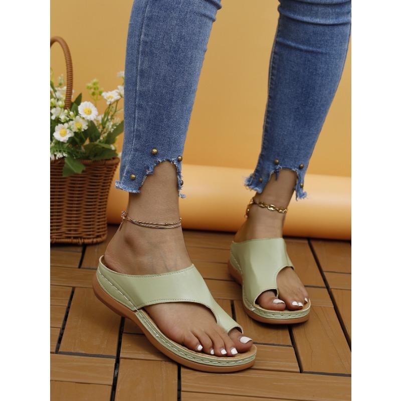 Damen Sandalen, Zehentrenner, Keilabsätze, Freizeitschuhe, Zehentrenner, Sandalen