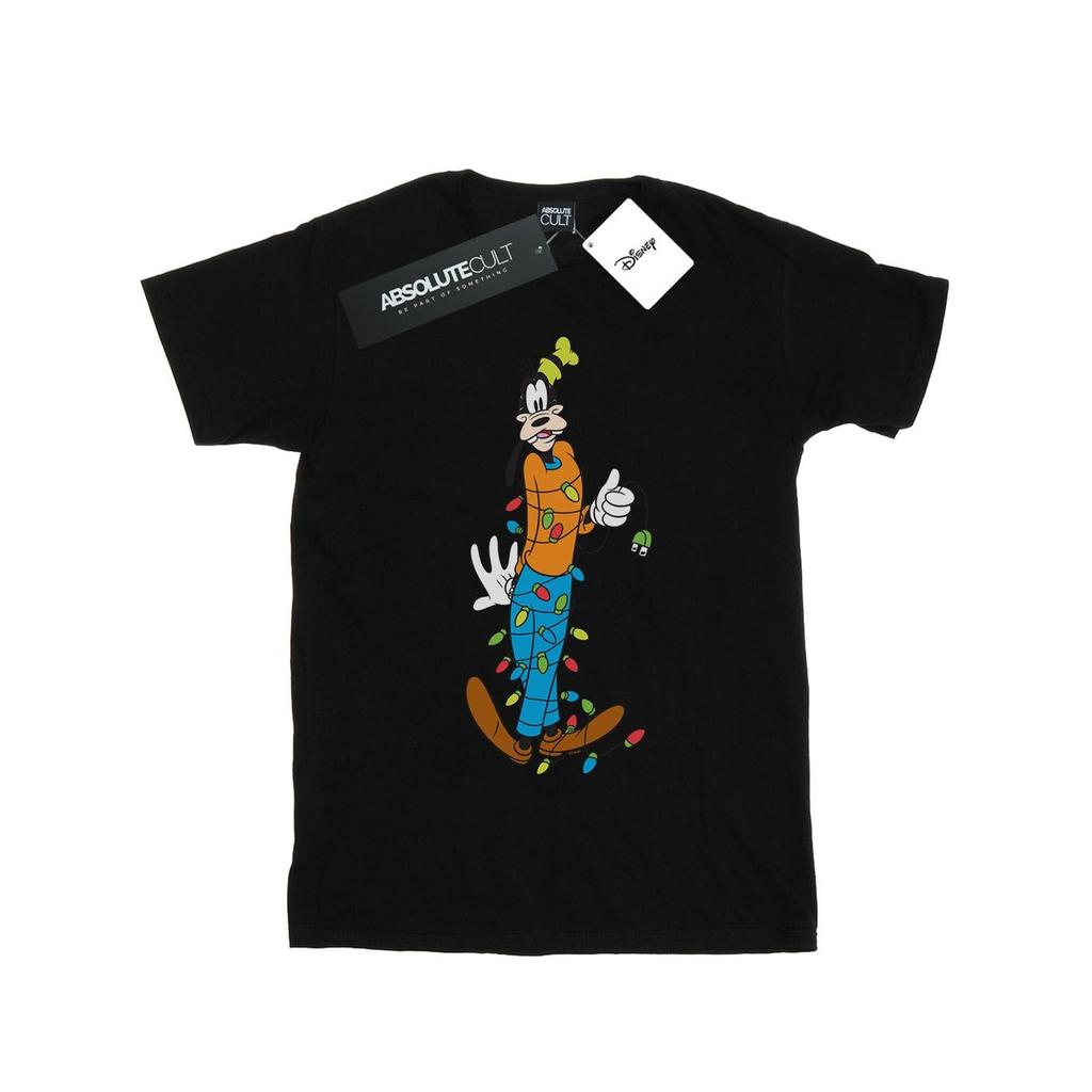 Disney Womens/Ladies Goofy Christmas Lights Cotton Boyfriend T-Shirt