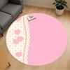 1pc Heart Flower Round Chair Mat Area Rug - Non-Slip, Floor Mat for Office, Bedroom, and Indoor Decor C1118018