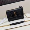 Yang Shulin 2026 Spring/Summer Women's Luxury Leather Crocodile Pattern Chain Shoulder Bag