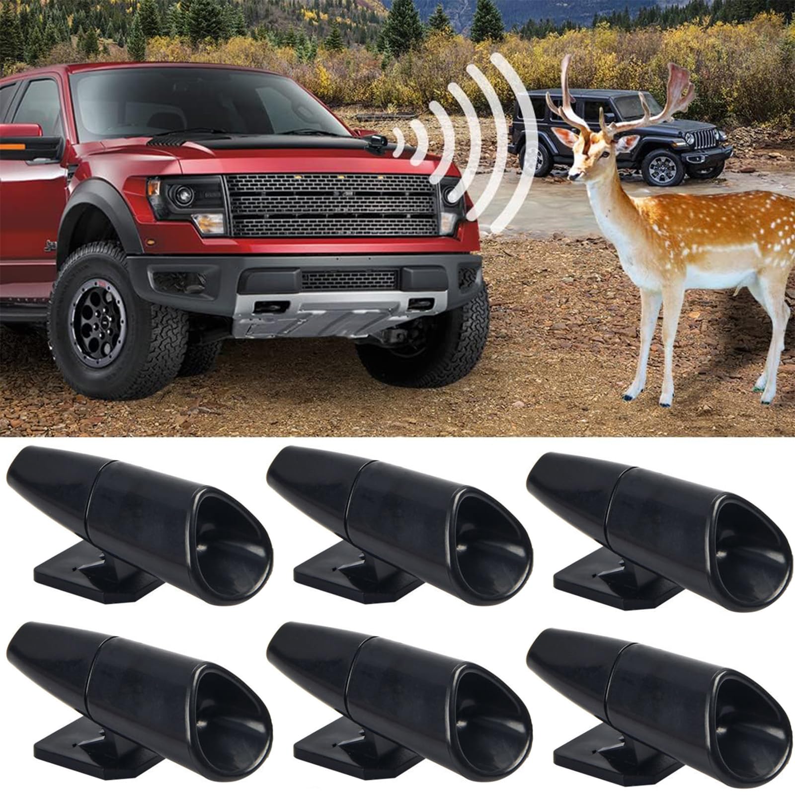 Selinear Deer Whistle 6 Pieces ABS Deer Whistle Wildlife Warning чёрный