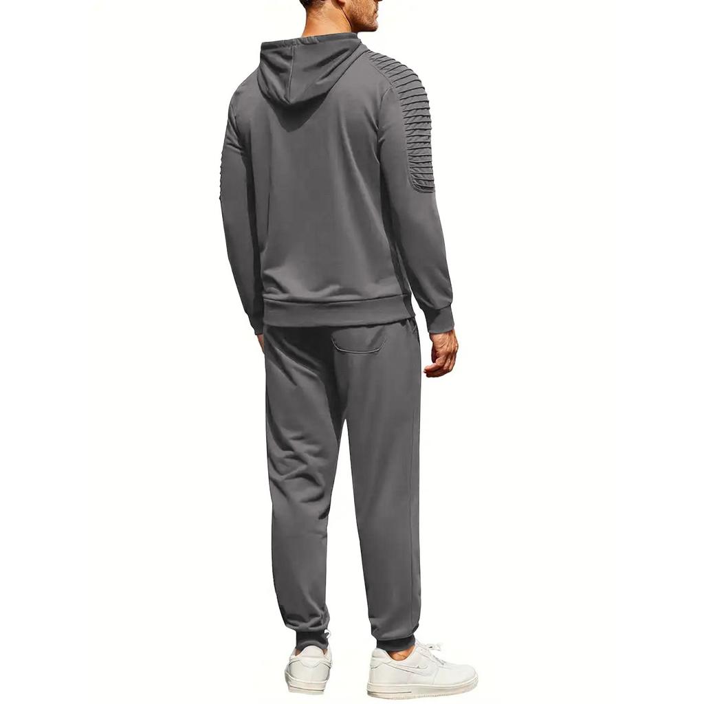 Men's Sweatshirt Suit Men's Solid Color Casual Sports Suit Sweatshirt Suit
