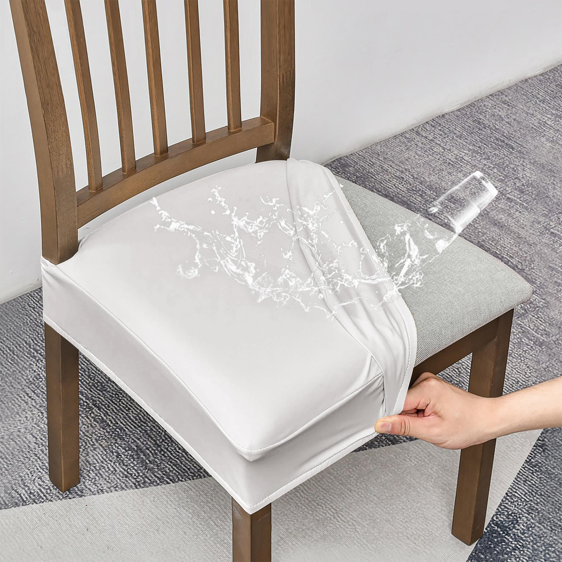 PU leather chair seat cover waterproof cross-border home dining chair cover half pack hotel pu leather chair cover cover 45*45 белый