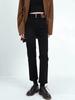 Women's High-Waisted Fleece-Lined Cigarette Jeans - Winter Retro Fashion, Slimming Straight-Leg Pants