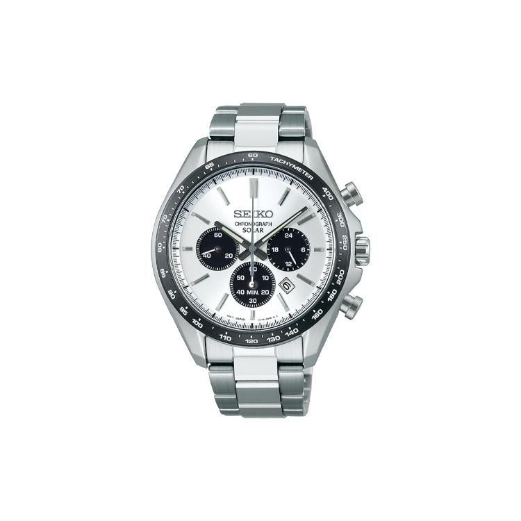 SEIKO Solar Quartz Movement Stainless Steel Strap Watch Men s Watches Silver Dial SBPY165 Silver Dial