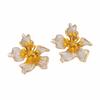 Retro Irregular Stud Earrings High-End Finish Enamel Flower Petal Earrings  Vacation Travel