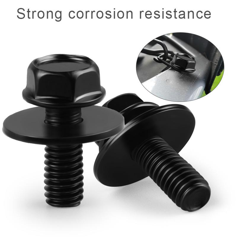 20x Car Screws Body Bolts M6 -1.0 x 16mm long. 10mm hex. 17mm Washer Metal Universal For Auto Truck Retainer Fastener Rivet Bolt