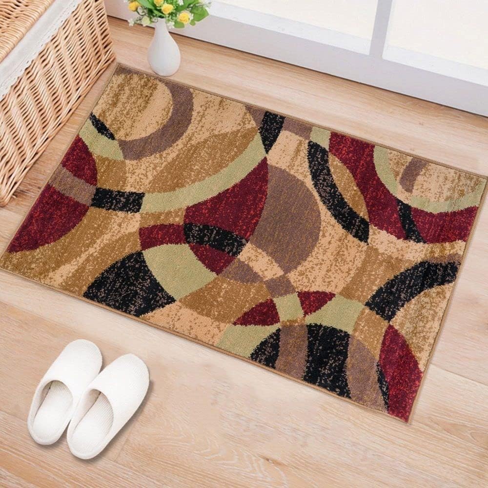 

Modern Abstract Circles Rugs Entrance Welcome Door Mat Living Room Bedroom Non-slip Floor Mat Kitchen Balcony Hallway Carpets 40x60cm 16x24inch