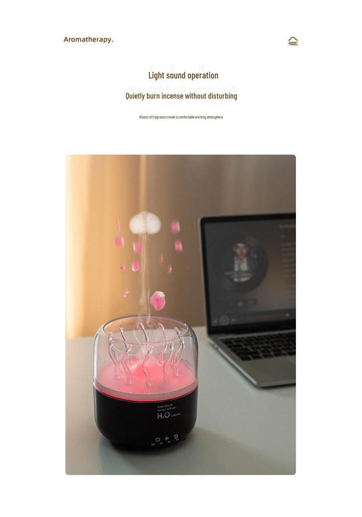 Kwallen Aroma Diffuser & Luchtbevochtiger - Etherische Olie Spray Lamp voor Slaapkamer Sfeer