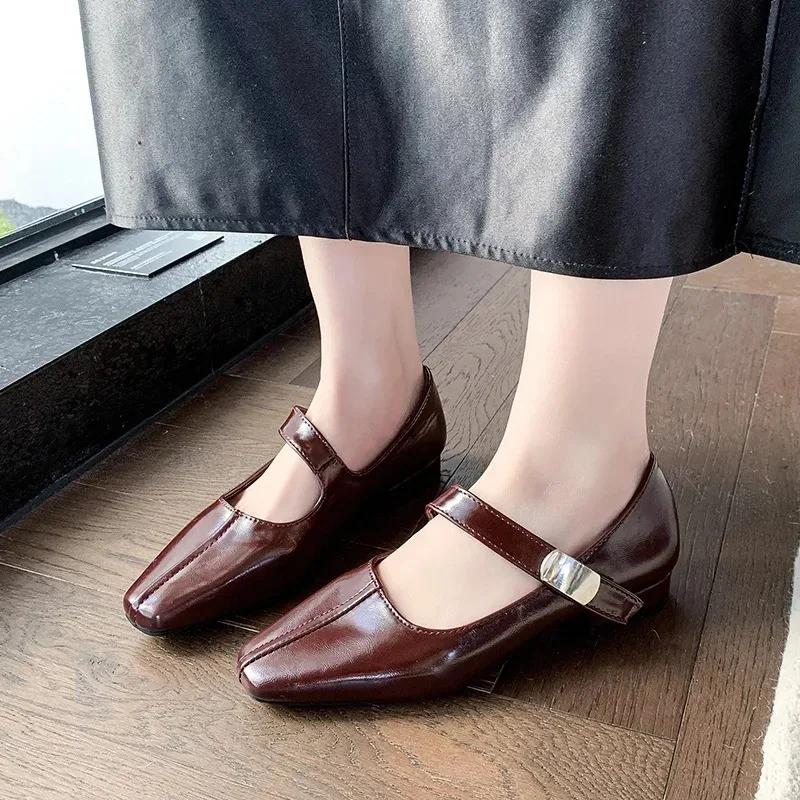 Fashion 2025 Spring New Women High Heels Pointed Toe Female Pumps Shoes Large Size Shallow Mouth Office Leather Shoes Woman