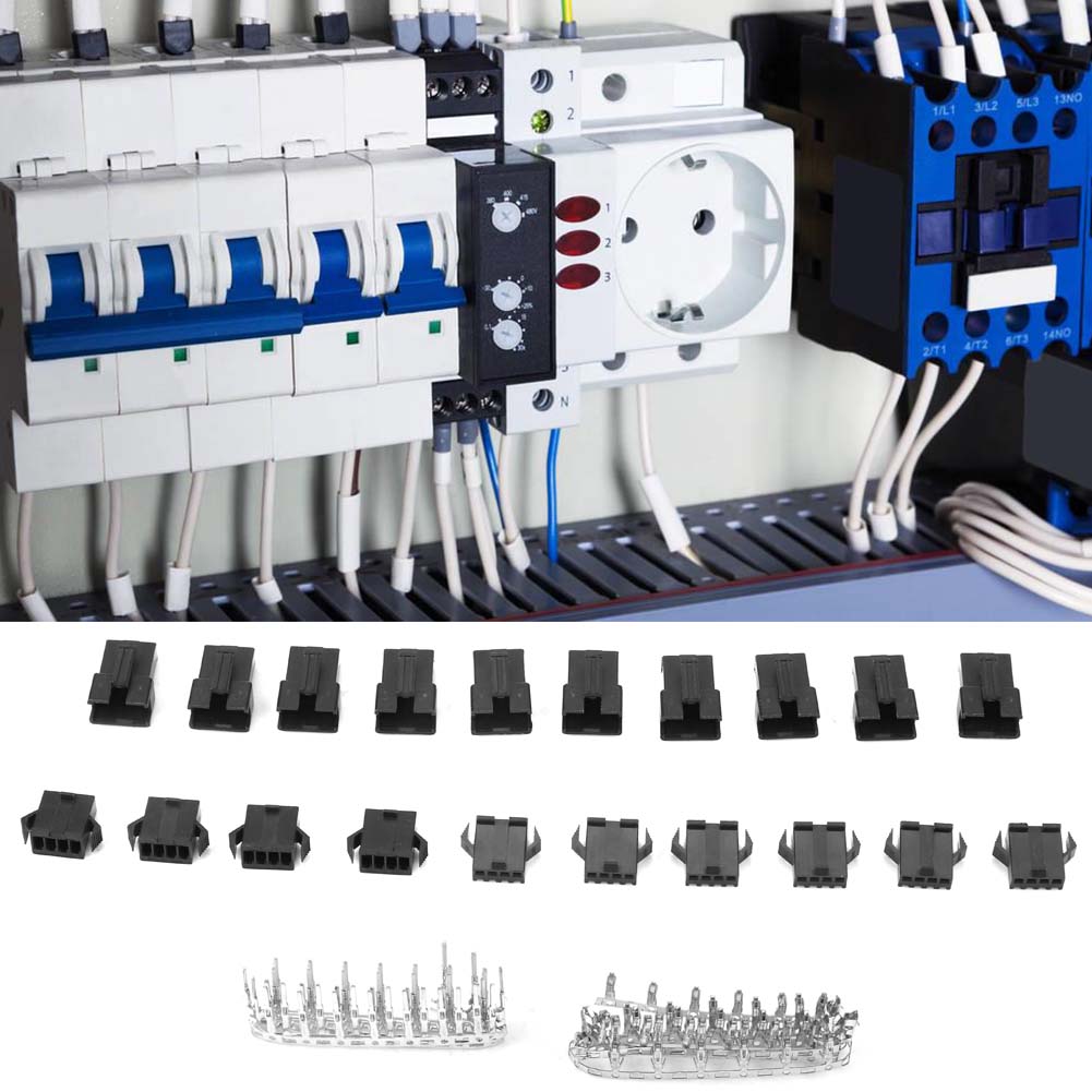 100PCS SM Plug 4pin Connector Male Female Wire Jumper Pin Header Connector Housing Kit