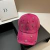 Colorful Niche Light Luxury Rhinestone Cap Youth Personality Design Washed Hole Baseball Cap Tide