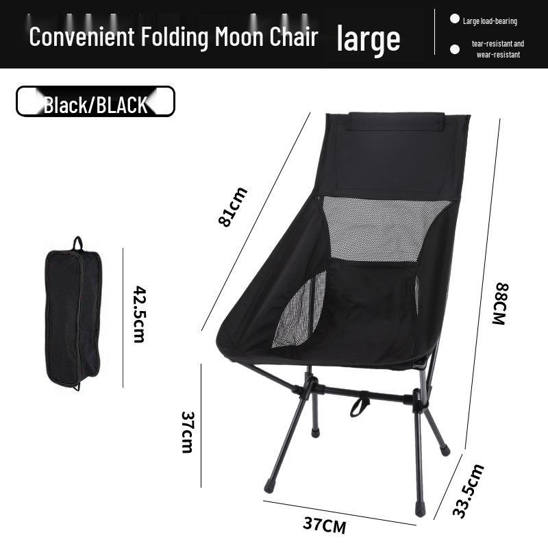 Portable Outdoor Moon Chair with Breathable Mesh Backrest – Folding Chair for Fishing, Art, and Beach Picnics