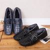 Luxury Crocodile Pattern Leather Men shoes Black Casual Business Shoes Moccasins Breathable Light Driving Shoes for Men Loafers