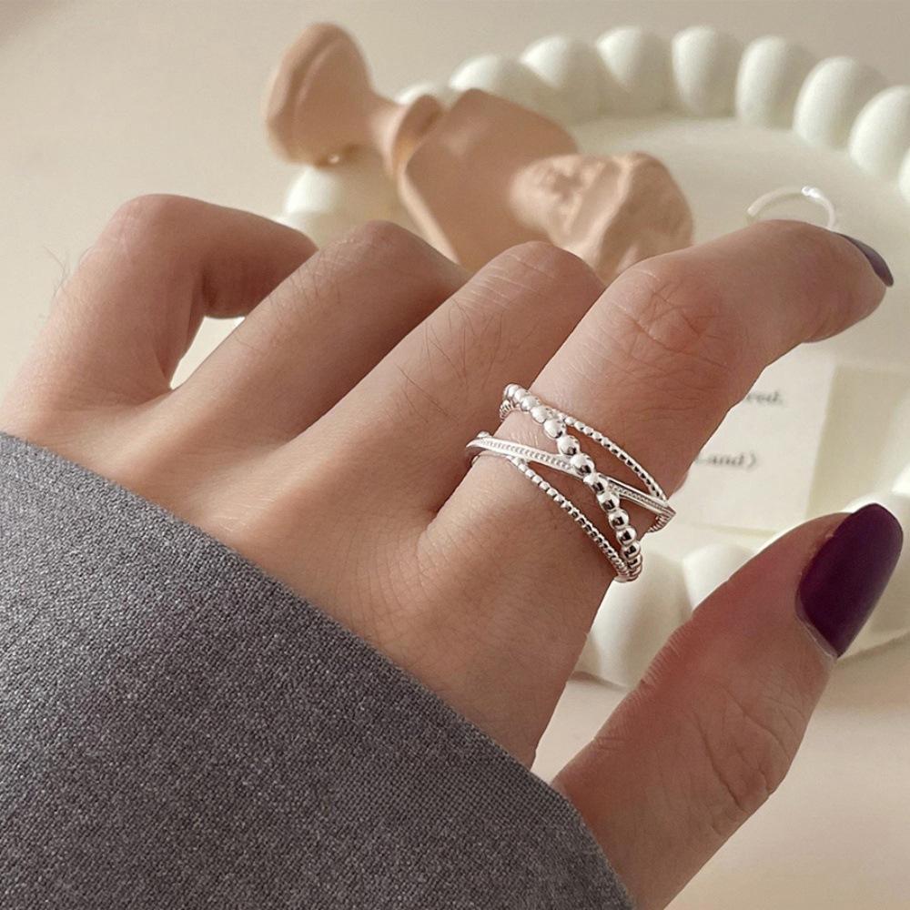 Anello Minimalista da Donna in Argento Sterling 925, Inossidabile, Anello Aperto di Alta Gamma per Dito Indice di Coppia