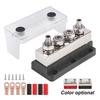 Battery Bus Bar 600A 48V Nickel Plated Copper 4X M10 Studs Heavy Duty Distribution Block For Truck RV Marine Ground Red Black