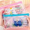 Mesh Pencil Case with Zipper Large Capacity Transparent Stationery Bag for Students